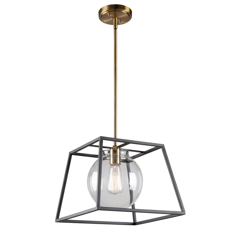 One Light Pendant<br /><span style="color:#4AB0CE;">Entrega: 4-10 dias en USA</span><br /><span style="color:#4AB0CE;font-size:60%;">PREGUNTE POR ENTREGA EN PANAMA</span><br />Collection: Bridgetown<br />Finish: Black & Harvest Brass