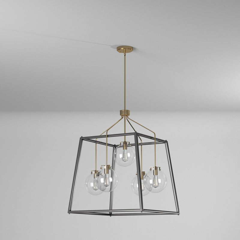 Five Light Chandelier<br /><span style="color:#4AB0CE;">Entrega: 4-10 dias en USA</span><br /><span style="color:#4AB0CE;font-size:60%;">PREGUNTE POR ENTREGA EN PANAMA</span><br />Collection: Bridgetown<br />Finish: Black & Harvest Brass