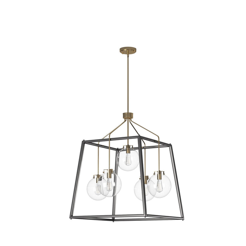 Five Light Chandelier<br /><span style="color:#4AB0CE;">Entrega: 4-10 dias en USA</span><br /><span style="color:#4AB0CE;font-size:60%;">PREGUNTE POR ENTREGA EN PANAMA</span><br />Collection: Bridgetown<br />Finish: Black & Harvest Brass