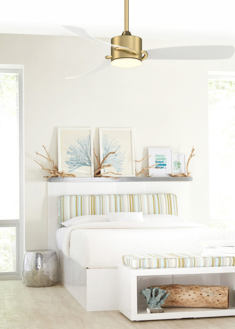 52"Ceiling Fan<br /><span style="color:#4AB0CE;">Entrega: 4-10 dias en USA</span><br /><span style="color:#4AB0CE;font-size:60%;">PREGUNTE POR ENTREGA EN PANAMA</span><br />Collection: SculptAire<br />Finish: Brushed Satin Brass