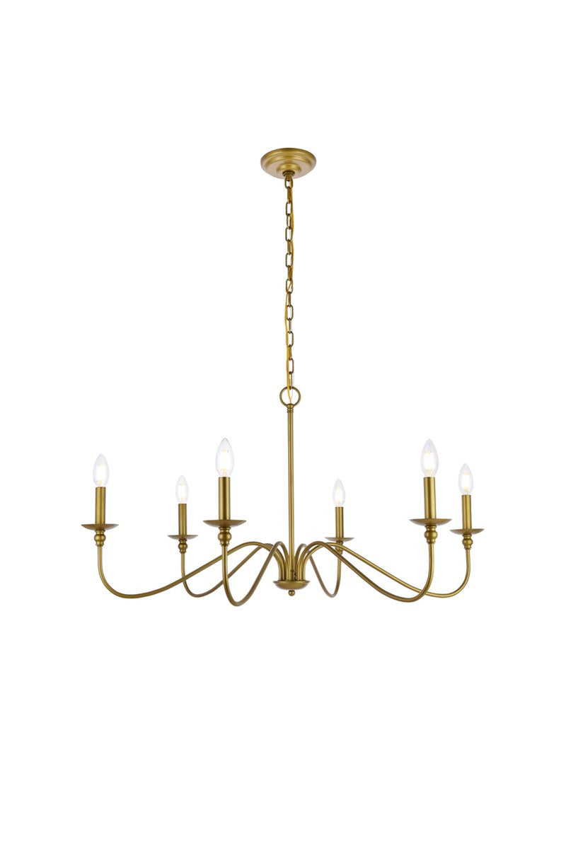 Six Lights Chandelier<br /><span style="color:#4AB0CE;">Entrega: 4-10 dias en USA</span><br /><span style="color:#4AB0CE;font-size:60%;">PREGUNTE POR ENTREGA EN PANAMA</span><br />Collection: Rohan<br />Finish: Brass