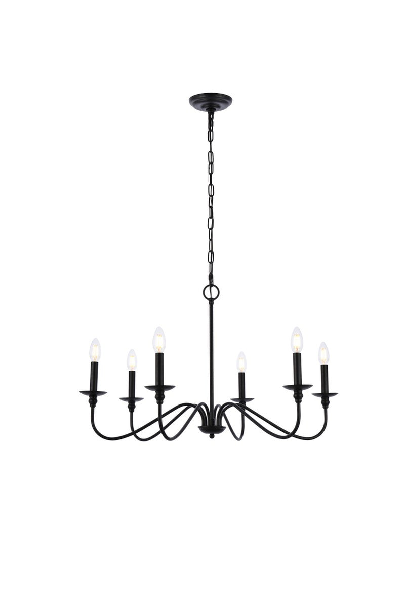 Six Light Chandelier<br /><span style="color:#4AB0CE;">Entrega: 14-15 semanas en USA</span><br /><span style="color:#4AB0CE;font-size:60%;">PREGUNTE POR ENTREGA EN PANAMA</span><br />Collection: Rohan<br />Finish: Matte Black