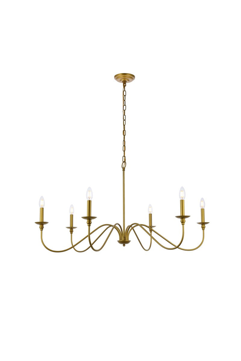 Six Light Chandelier<br /><span style="color:#4AB0CE;">Entrega: 4-10 dias en USA</span><br /><span style="color:#4AB0CE;font-size:60%;">PREGUNTE POR ENTREGA EN PANAMA</span><br />Collection: Rohan<br />Finish: Brass