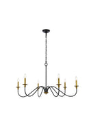 Six Light Chandelier<br /><span style="color:#4AB0CE;">Entrega: 4-10 dias en USA</span><br /><span style="color:#4AB0CE;font-size:60%;">PREGUNTE POR ENTREGA EN PANAMA</span><br />Collection: Rohan<br />Finish: Brass and Black
