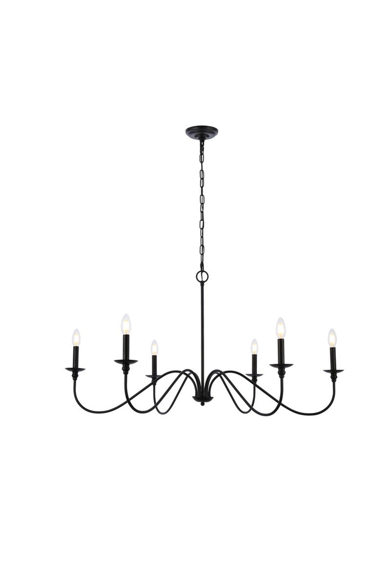 Six Light Chandelier<br /><span style="color:#4AB0CE;">Entrega: 4-10 dias en USA</span><br /><span style="color:#4AB0CE;font-size:60%;">PREGUNTE POR ENTREGA EN PANAMA</span><br />Collection: Rohan<br />Finish: Matte Black