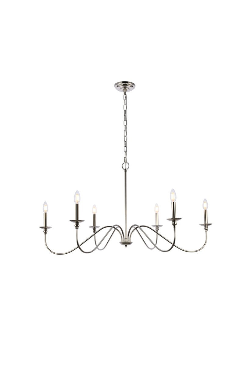 Six Light Chandelier<br /><span style="color:#4AB0CE;">Entrega: 4-10 dias en USA</span><br /><span style="color:#4AB0CE;font-size:60%;">PREGUNTE POR ENTREGA EN PANAMA</span><br />Collection: Rohan<br />Finish: Polished Nickel