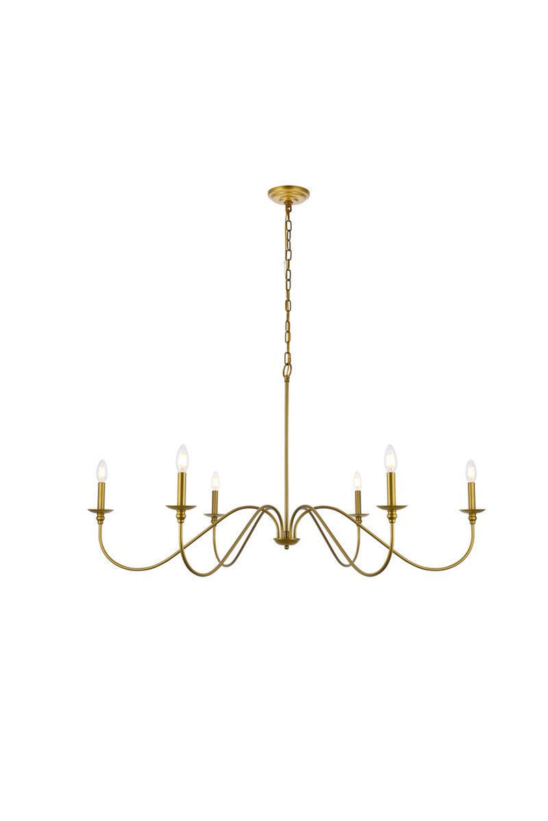 Six Light Chandelier<br /><span style="color:#4AB0CE;">Entrega: 15-16 semanas en USA</span><br /><span style="color:#4AB0CE;font-size:60%;">PREGUNTE POR ENTREGA EN PANAMA</span><br />Collection: Rohan<br />Finish: Brass