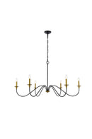 Six Light Chandelier<br /><span style="color:#4AB0CE;">Entrega: 4-10 dias en USA</span><br /><span style="color:#4AB0CE;font-size:60%;">PREGUNTE POR ENTREGA EN PANAMA</span><br />Collection: Rohan<br />Finish: Brass and Black