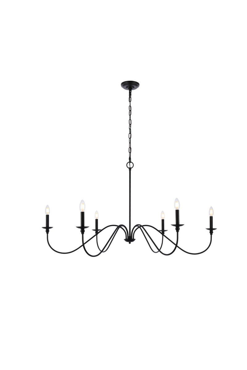 Six Light Chandelier<br /><span style="color:#4AB0CE;">Entrega: 4-10 dias en USA</span><br /><span style="color:#4AB0CE;font-size:60%;">PREGUNTE POR ENTREGA EN PANAMA</span><br />Collection: Rohan<br />Finish: Matte Black