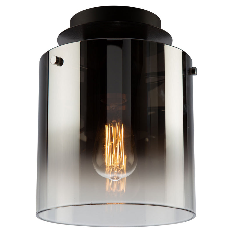 Artcraft Canada - AC11524SM - Three Light Flush Mount - Henley - Satin Black & Smoke Glass