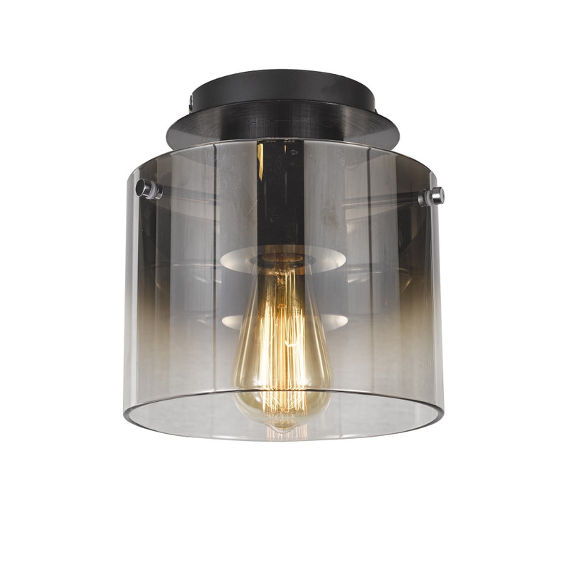 Artcraft Canada - AC11525SM - One Light Flush Mount - Henley - Satin Black & Smoke Glass