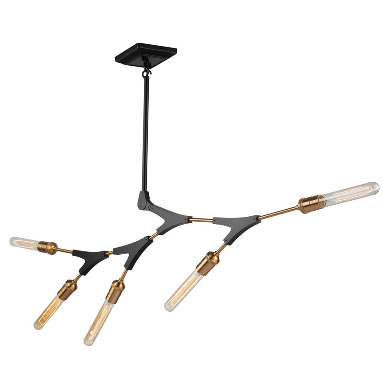 Five Light Chandelier<br /><span style="color:#4AB0CE;">Entrega: 4-10 dias en USA</span><br /><span style="color:#4AB0CE;font-size:60%;">PREGUNTE POR ENTREGA EN PANAMA</span><br />Collection: Filiali<br />Finish: Black & Harvest Brass