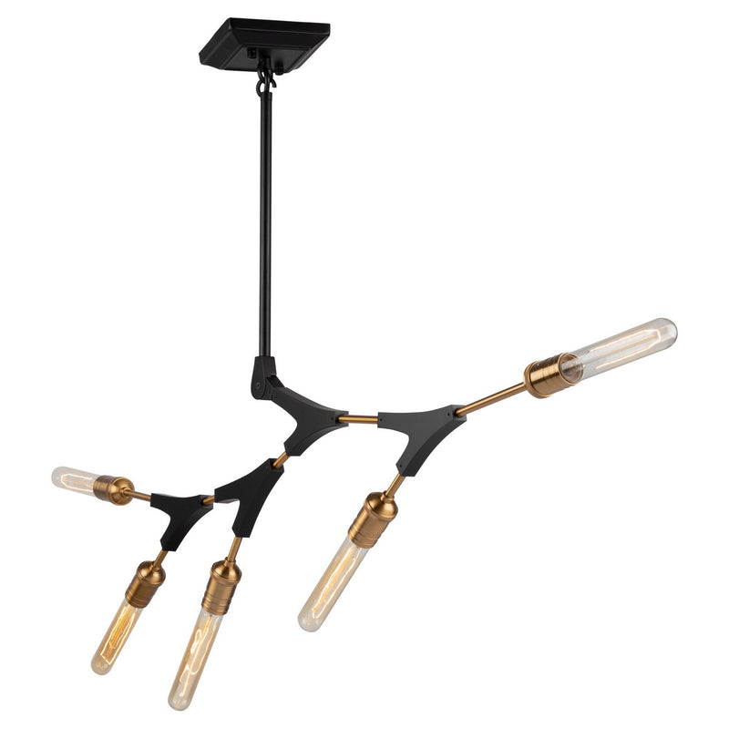 Five Light Chandelier<br /><span style="color:#4AB0CE;">Entrega: 4-10 dias en USA</span><br /><span style="color:#4AB0CE;font-size:60%;">PREGUNTE POR ENTREGA EN PANAMA</span><br />Collection: Filiali<br />Finish: Black & Harvest Brass