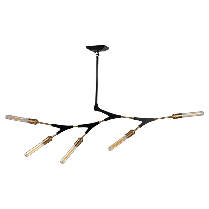 Five Light Chandelier<br /><span style="color:#4AB0CE;">Entrega: 4-10 dias en USA</span><br /><span style="color:#4AB0CE;font-size:60%;">PREGUNTE POR ENTREGA EN PANAMA</span><br />Collection: Filiali<br />Finish: Black & Harvest Brass