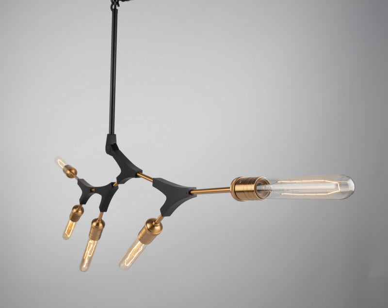 Five Light Chandelier<br /><span style="color:#4AB0CE;">Entrega: 4-10 dias en USA</span><br /><span style="color:#4AB0CE;font-size:60%;">PREGUNTE POR ENTREGA EN PANAMA</span><br />Collection: Filiali<br />Finish: Black & Harvest Brass