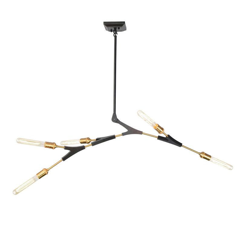Five Light Chandelier<br /><span style="color:#4AB0CE;">Entrega: 4-10 dias en USA</span><br /><span style="color:#4AB0CE;font-size:60%;">PREGUNTE POR ENTREGA EN PANAMA</span><br />Collection: Filiali<br />Finish: Black & Harvest Brass