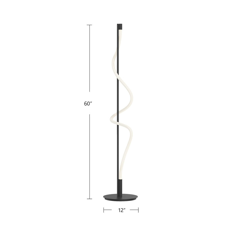 LED Floor Lamp<br /><span style="color:#4AB0CE;">Entrega: 4-10 dias en USA</span><br /><span style="color:#4AB0CE;font-size:60%;">PREGUNTE POR ENTREGA EN PANAMA</span><br />Collection: Cursive<br />Finish: Black