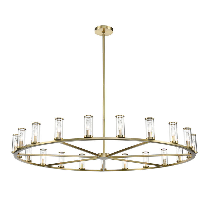 Alora - CH309021NBCG - 21 Light Chandelier - Revolve - Clear Glass/Natural Brass