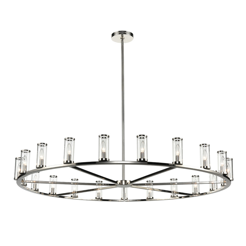 Alora - CH309021PNCG - 21 Light Chandelier - Revolve - Clear Glass/Polished Nickel