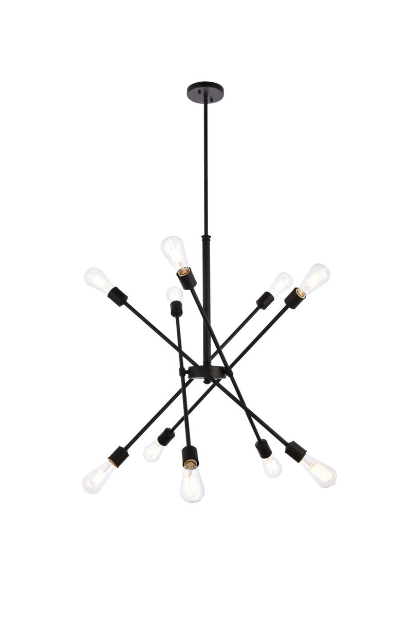 Elegant Lighting - LD8003D28BLA - Ten Light Pendant - Axel - Black