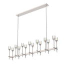 Alora - LP314314PNRC - 14 Light Island Pendant - Salita - Polished Nickel/Ribbed Glass