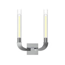 Alora - WV316002PNCR - Two Light Bathroom Fixture - Flute - Polished Nickel/Ribbed Glass