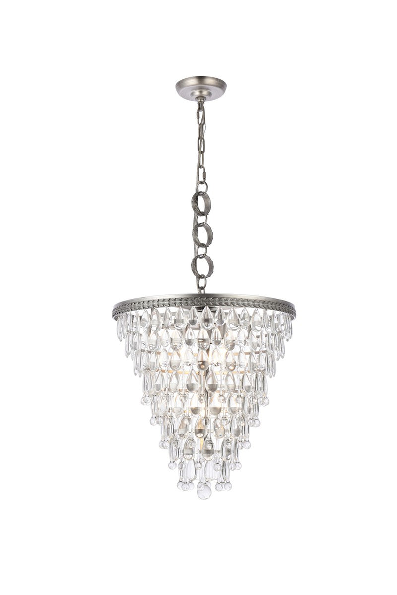 Elegant Lighting - 1219D18AS/RC - Five Light Pendant - Nordic - Antique Silver