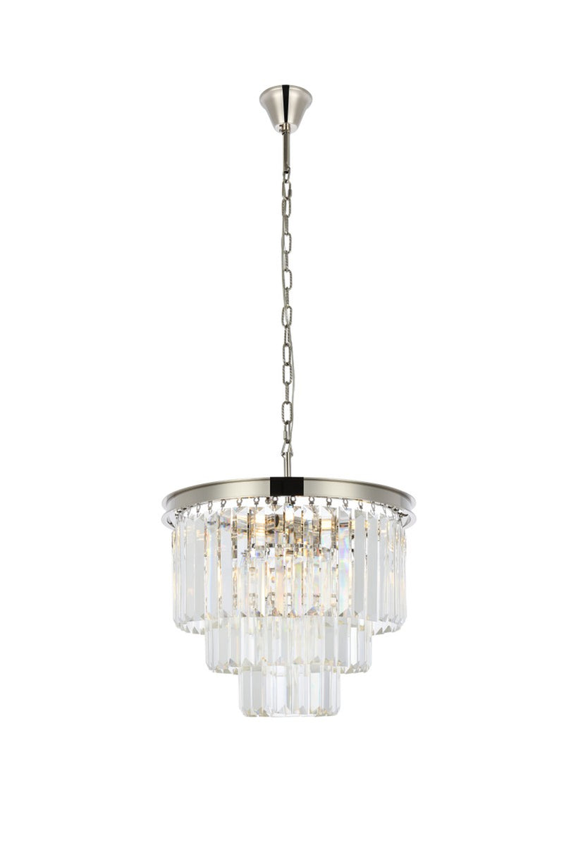 Elegant Lighting - 1231D20PN/RC - Nine Light Chandelier - Sydney - Polished Nickel