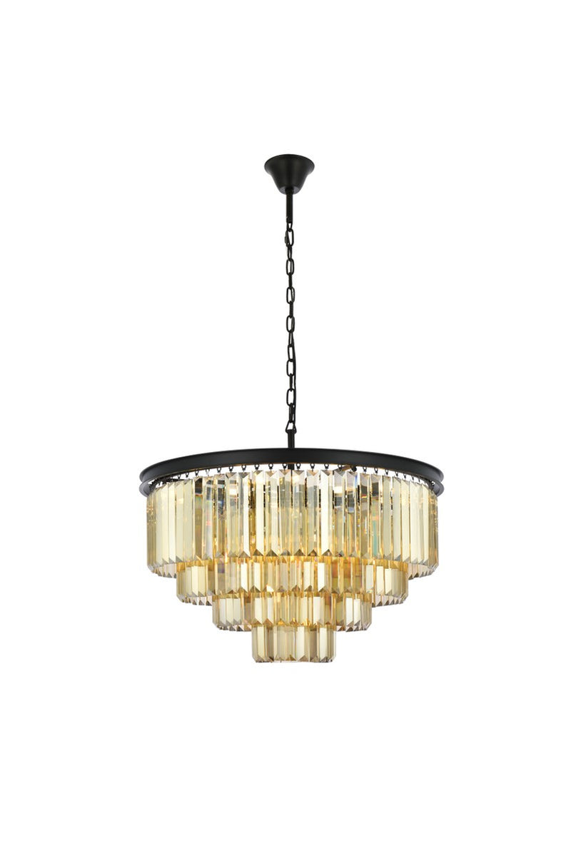 Elegant Lighting - 1231D32MB-GT/RC - 17 Light Chandelier - Sydney - Matte Black