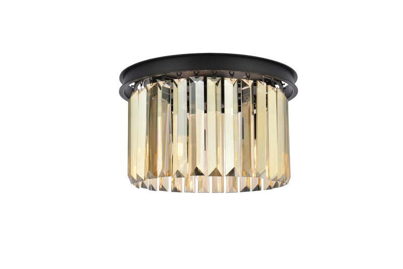 Elegant Lighting - 1238F16MB-GT/RC - Three Light Flush Mount - Sydney - Matte Black