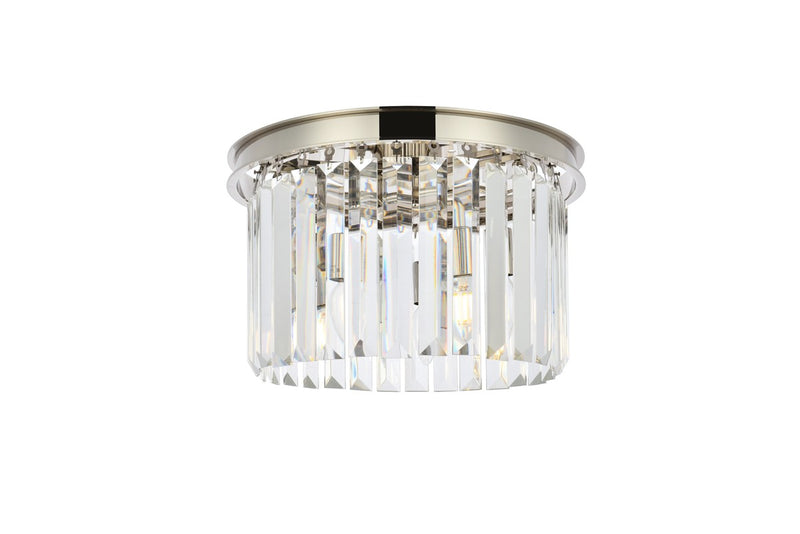 Elegant Lighting - 1238F16PN/RC - Three Light Flush Mount - Sydney - Polished Nickel