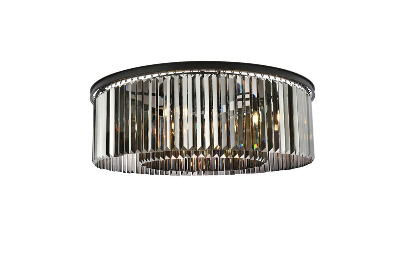 Elegant Lighting - 1238F43MB-SS/RC - Ten Light Flush Mount - Sydney - Matte Black