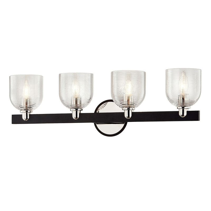 Troy Lighting - B7714 - Four Light Vanity - Munich - Carbide Blk & Pol Nickel