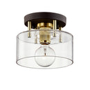 Troy Lighting - C7540-BRZ/BBA - One Light Semi-Flush Mount - Bergamot Station - Bronze/Brushed Brass