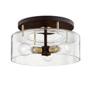 Troy Lighting - C7542-BRZ/BBA - Three Light Semi Flush Mount - Bergamot Station - Bronze