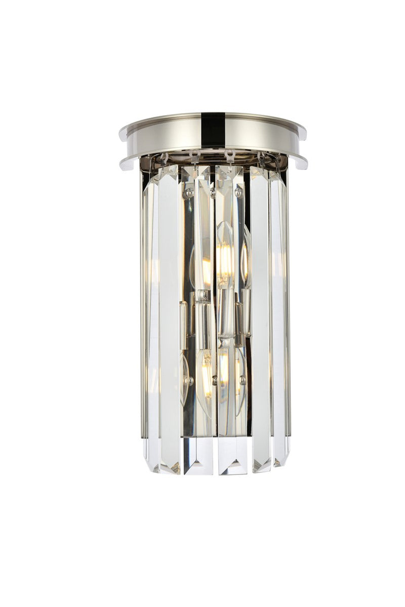 Elegant Lighting - 1238W8PN/RC - Two Light Wall Sconce - Sydney - Polished Nickel