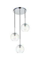 Elegant Lighting - LD2208C - Three Light Pendant - BAXTER - Chrome