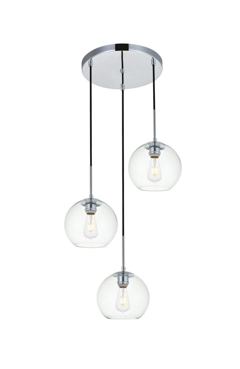 Elegant Lighting - LD2208C - Three Light Pendant - BAXTER - Chrome