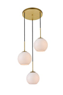 Elegant Lighting - LD2209BR - Three Light Pendant - BAXTER - Brass