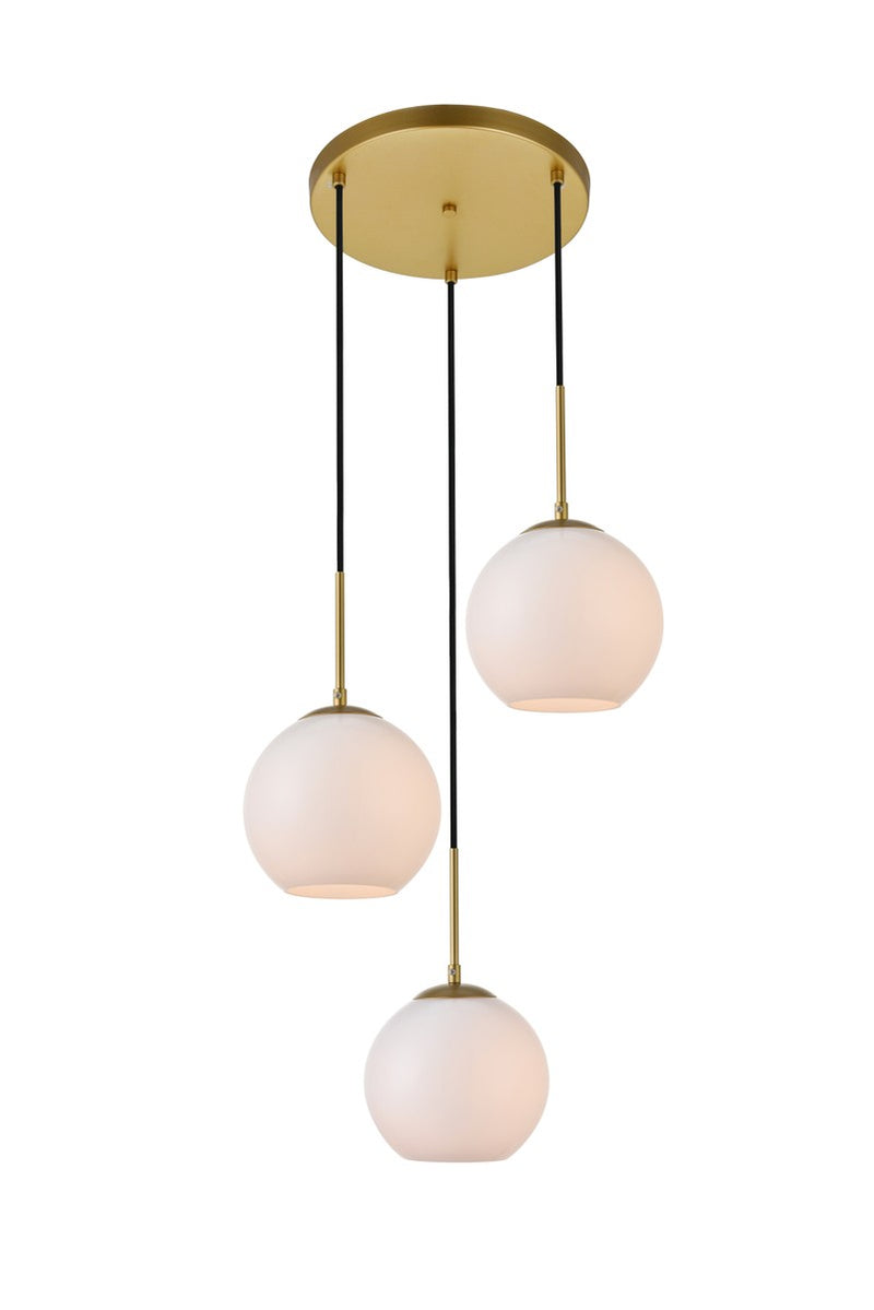 Elegant Lighting - LD2209BR - Three Light Pendant - BAXTER - Brass