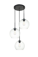 Elegant Lighting - LD2214BK - Three Light Pendant - BAXTER - Black