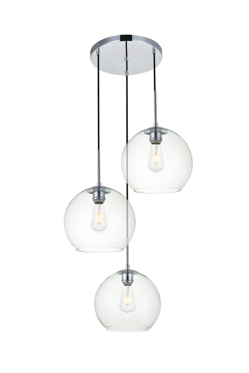 Elegant Lighting - LD2214C - Three Light Pendant - BAXTER - Chrome