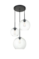 Elegant Lighting - LD2218BK - Three Light Pendant - BAXTER - Black