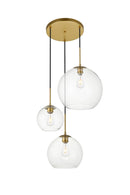 Elegant Lighting - LD2218BR - Three Light Pendant - BAXTER - Brass