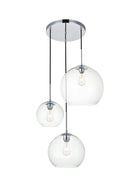 Elegant Lighting - LD2218C - Three Light Pendant - BAXTER - Chrome