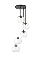 Elegant Lighting - LD2226BK - Five Light Pendant - BAXTER - Black