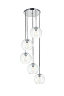 Elegant Lighting - LD2226C - Five Light Pendant - BAXTER - Chrome