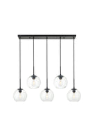 Elegant Lighting - LD2228BK - Five Light Pendant - BAXTER - Black