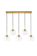 Elegant Lighting - LD2228BR - Five Light Pendant - BAXTER - Brass