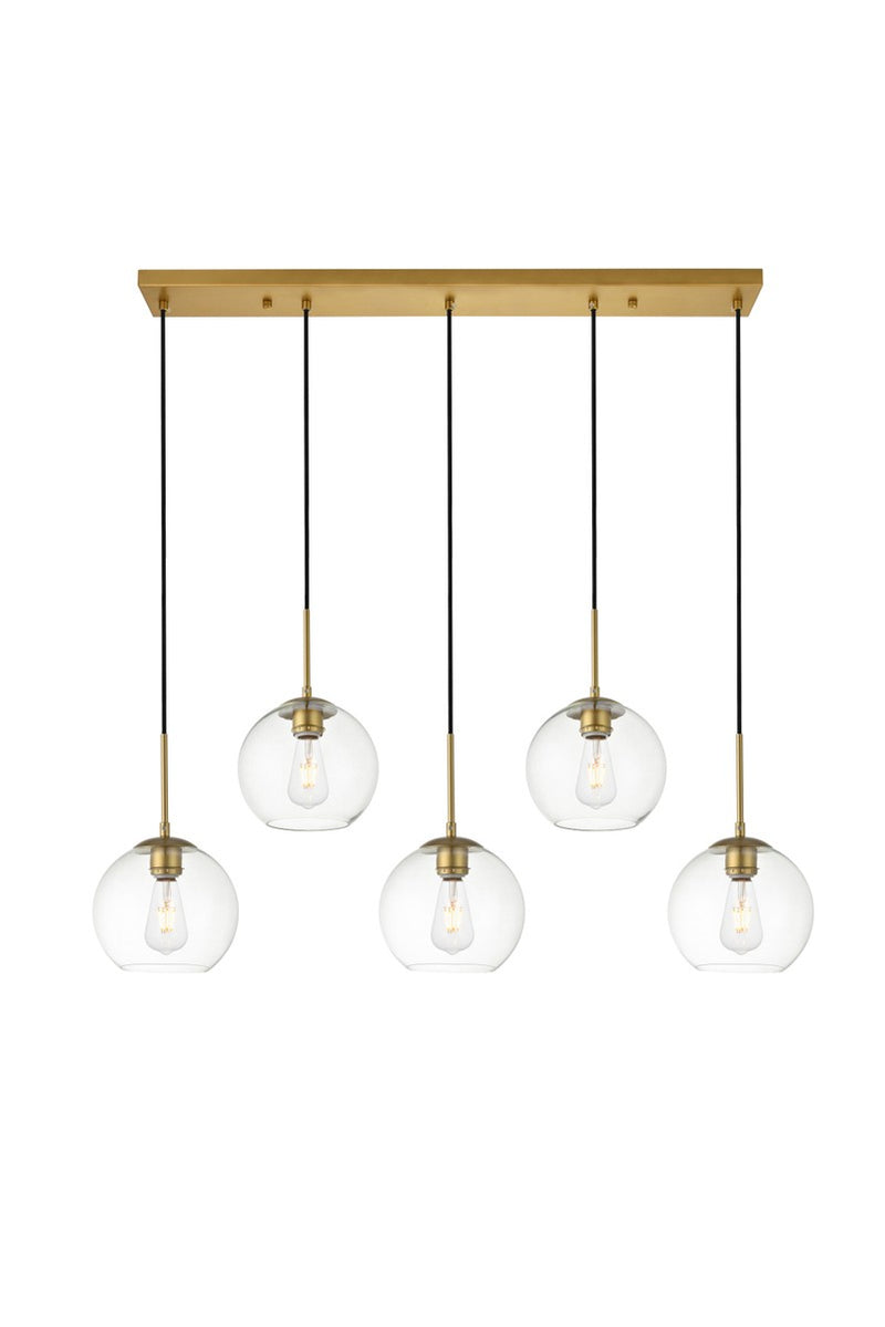 Elegant Lighting - LD2228BR - Five Light Pendant - BAXTER - Brass